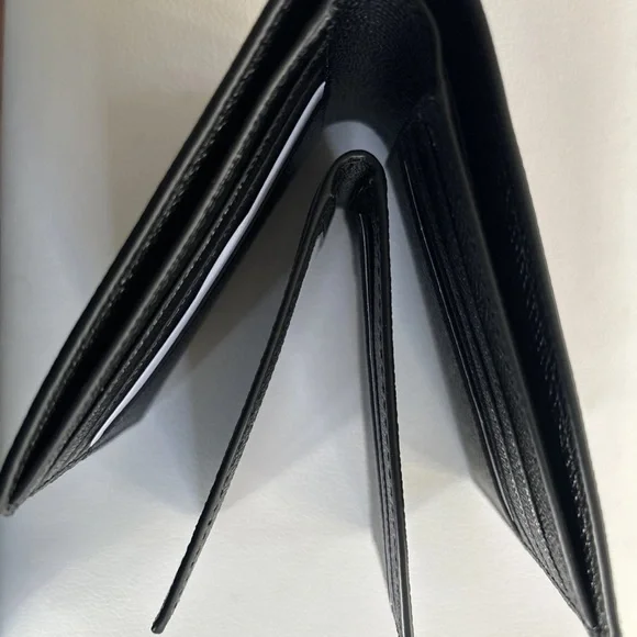 NWT Coach Men’s Calf Leather Bifold with Mini ID Wallet F64118 Black - Picture 3 of 9